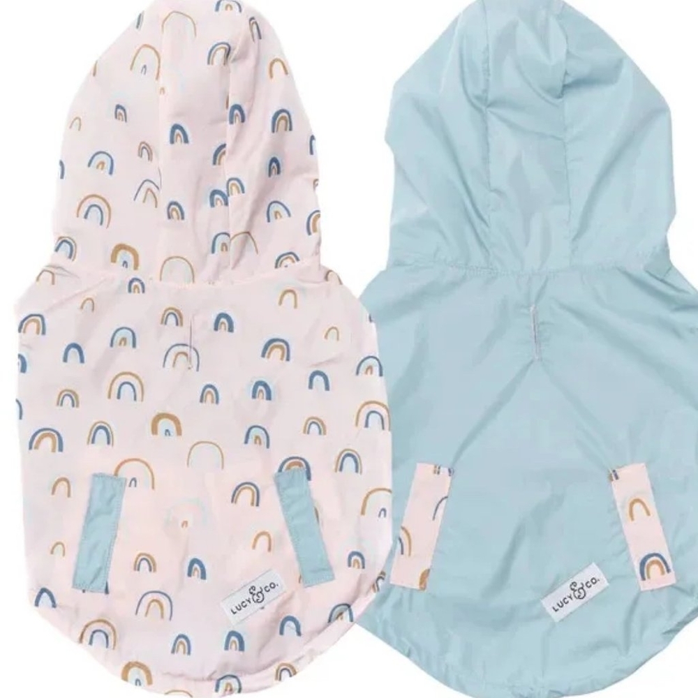 Lucy & Co. Reversible Dog Raincoat "IN THE CLOUDS"
